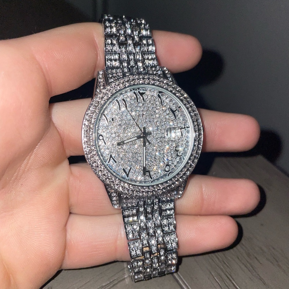 ICED OUT SILVER WATCH